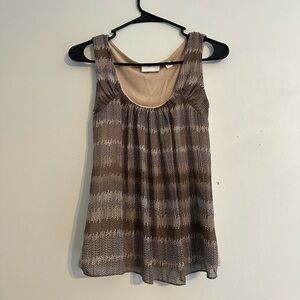 New York & Company Brown Polka Dot Pattern Tank Top Size XS